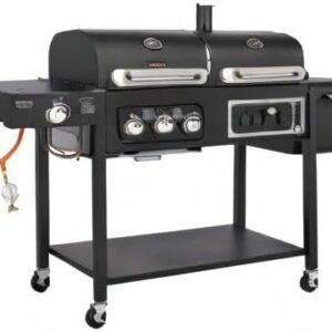 CosmoGrill Hybrid 4 Burner Barbecue DUO Dual Fuel BBQ 3+1 Gas Grill & Charcoal Smoker BBQ Grill