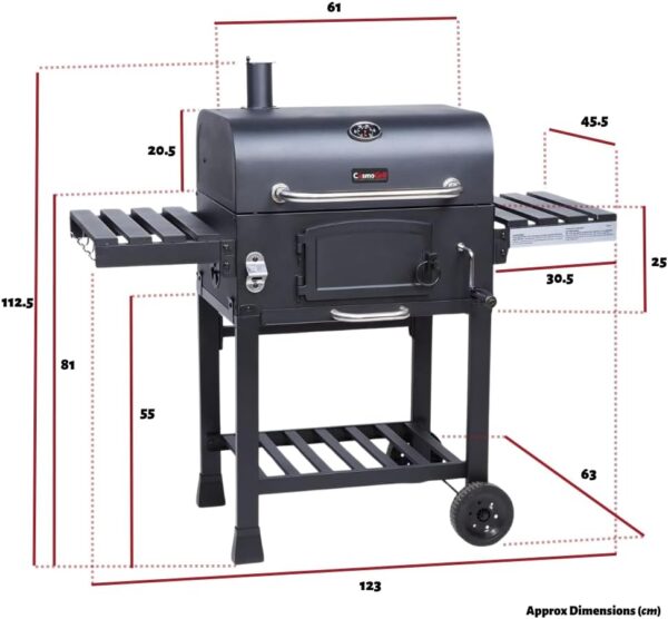 CosmoGrill Outdoor XL Smoker Barbecue Charcoal Portable BBQ Grill - Image 5