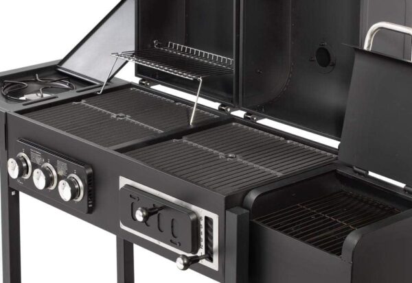 CosmoGrill Hybrid 4 Burner Barbecue DUO Dual Fuel BBQ 3+1 Gas Grill & Charcoal Smoker BBQ Grill - Image 5