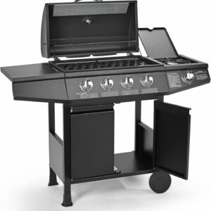 CosmoGrill 4+1 Series Gas BBQ with Side Barbecue Burner and Storage (4+1 BBQ with Cover)